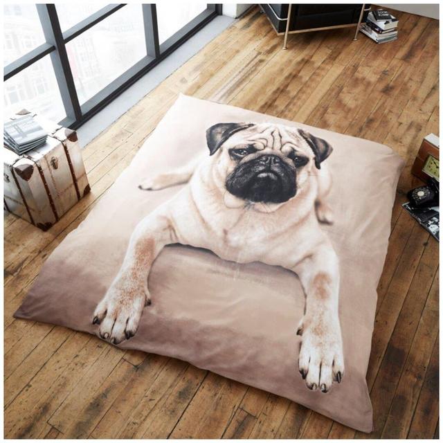 Calondra 3D Printed Pug Dog Throw 17 Stories Size: W200 x L240cm on Productcaster.