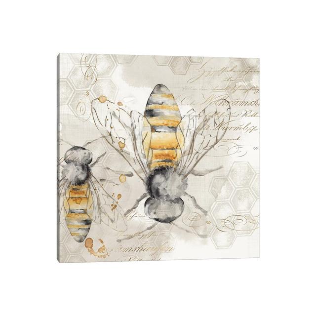 Queen Bee I by Eva Watts - Graphic Art Print on Canvas August Grove Size: 66.04cm H x 66.04cm W x 3.81cm D, Format: Wrapped Canvas on Productcaster.