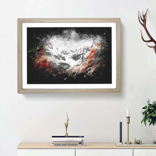 Alpenglow upon the Mountains - Picture Frame Graphic Art Print East Urban Home Size: 62cm H x 87cm W x 2cm D, Frame Option: Oak Framed on Productcaster.