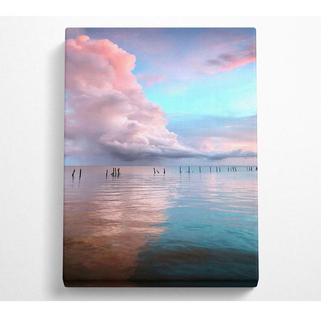 Clouds Over The Sea Canvas Print House of Hampton Size: 142.2cm H x 101.6cm W on Productcaster.