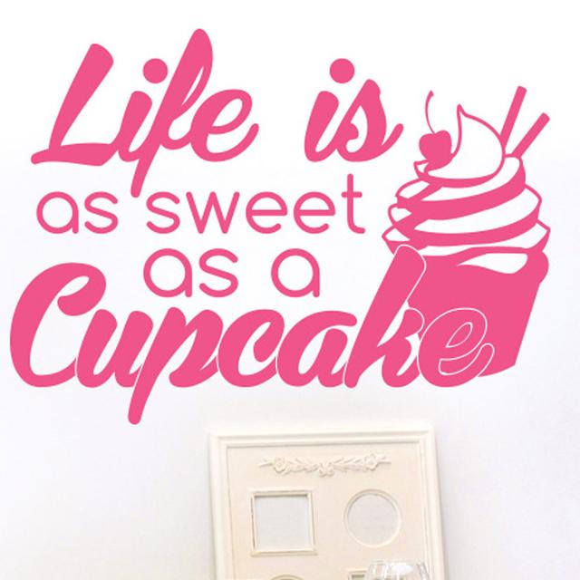 Life Is As Sweet As a Cupcake Wall Sticker Happy Larry Colour: Pink, Size: Large on Productcaster.