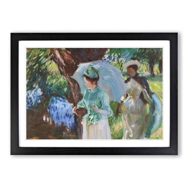 Two Girls with Parasols by John Singer Sargent - Picture Frame Painting East Urban Home Frame Option: Black Framed, Size: 36cm H x 48cm W x 2cm D on Productcaster.