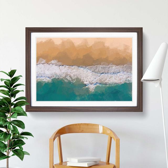 Huntington Beach California in Abstract - Picture Frame Graphic Art Print East Urban Home Frame Option: Walnut, Size: 35cm H x 50cm W x 2cm D on Productcaster.