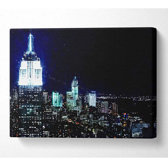 New York City White Glow Nights - Wrapped Canvas Art Prints Latitude Run Size: 101.6cm H x 142.2cm W x 10cm D on Productcaster.