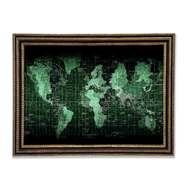 Matrix World Map Framed Print Williston Forge Size: 29.7cm H x 42cm W x 3cm D on Productcaster.