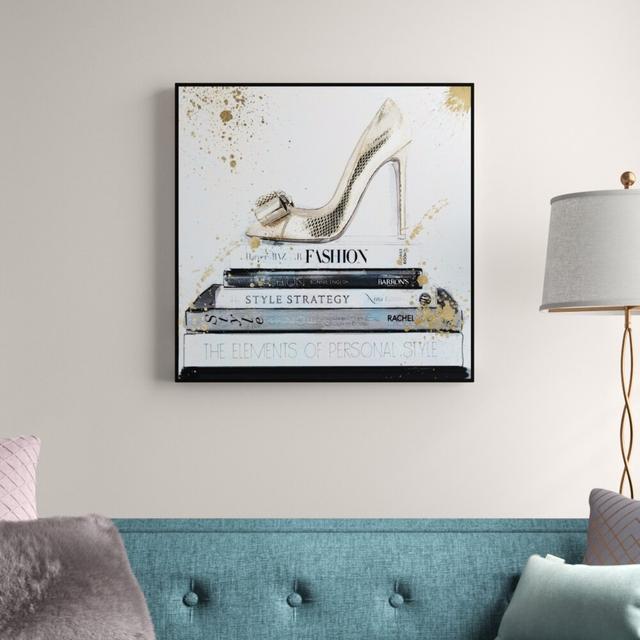 Remedy 'Gold Shoe' Graphic Art Print Oliver Gal Size: 76cm H x 76cm W, Format: Floater Frame on Productcaster.