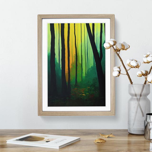 Deluxe Forest - Picture Frame Graphic Art Alpen Home Frame Colour: Oak, Size: 64cm H x 46cm W x 2cm D on Productcaster.