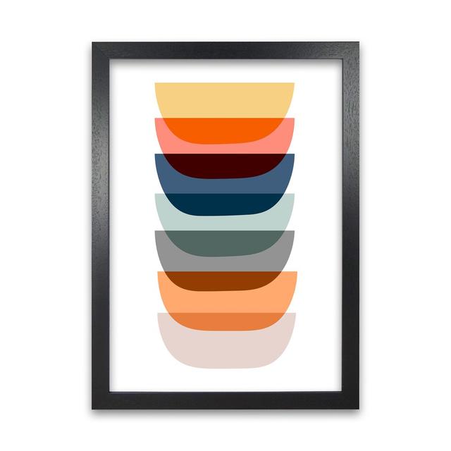 Abstract Mid Century Art Original - Print Norden Home Frame Option: Black Frame, Size: 30cm H x 21cm W x 3cm D on Productcaster.