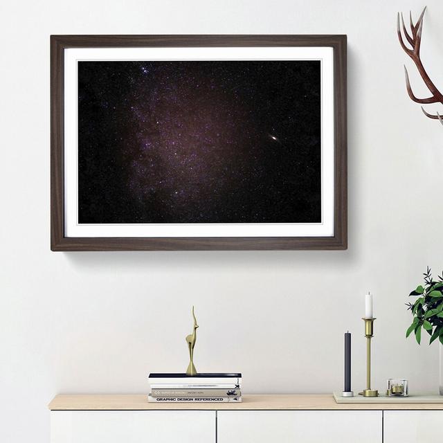 Starry Sky in Pink in Abstract - Picture Frame Graphic Art Print East Urban Home Frame Option: Walnut Framed, Size: 62cm H x 87cm W x 2cm D on Productcaster.