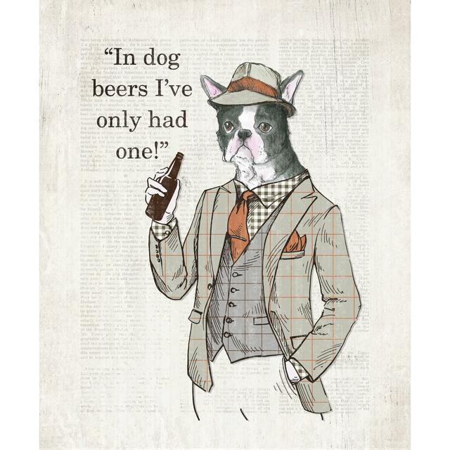 In Dog Beers - Wrapped Canvas Painting Print Maturi Size: 76cm H x 51cm W x 3.8cm D on Productcaster.