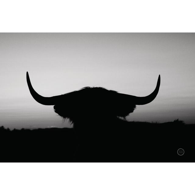 Bull Set BW Crop - Wrapped Canvas Print Union Rustic Size: 61cm H x 91cm W on Productcaster.