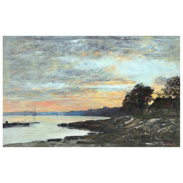 Gerahmtes Leinwandbild Rade De Brest, Baie De Camfrout, Quai Des Kerhors von Eugène Boudin Rosalind Wheeler on Productcaster.