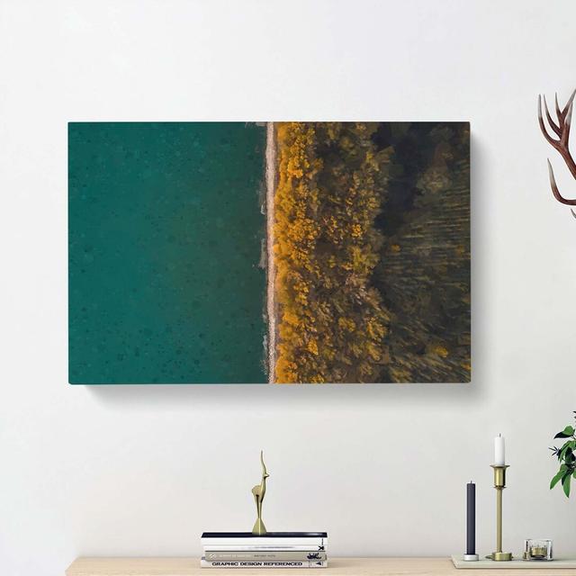 Forest by the River - Wrapped Canvas Graphic Art Print East Urban Home Size: 60cm H x 91cm W x 3cm D on Productcaster.