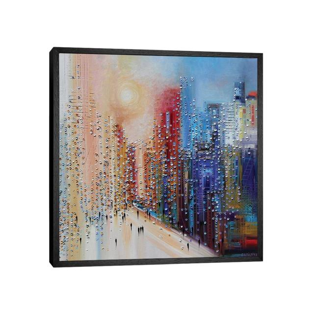 Sunset by Ekaterina Ermilkina - Painting on Canvas Ebern Designs Size: 93.98cm H x 93.98cm W x 3.81cm D, Format: Black Framed on Productcaster.