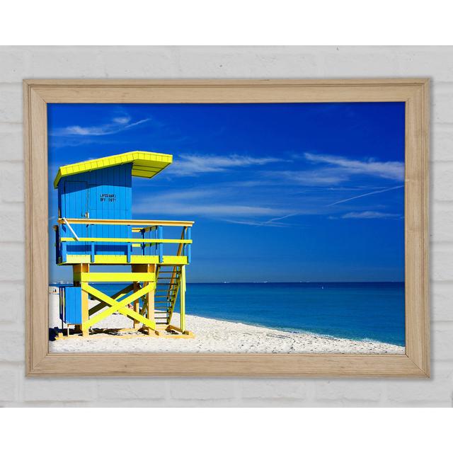 Life Guard Hut Framed Print Highland Dunes Size: 21cm H x 29.7cm W x 1.5cm D on Productcaster.