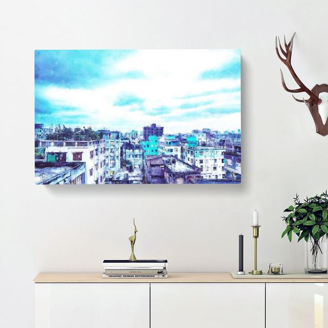 Skyline Of Dhaka In Bangladesh Painting - Wrapped Canvas Print East Urban Home Size: 50cm H x 76cm W x 3cm D on Productcaster.