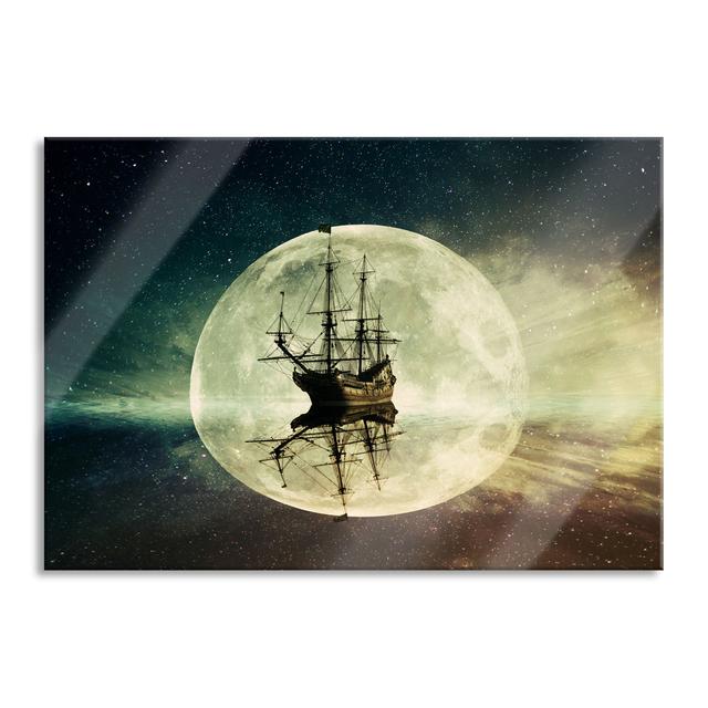 Ghost Ship in Space - Unframed Photograph on Glass Longshore Tides Size: 70cm H x 100cm W, Colour: Yellow/Green/Black on Productcaster.