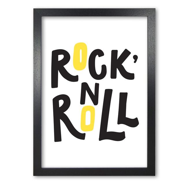 Rock 'N Rol - Typography Print on Paper East Urban Home Format: Black Grain Frame, Size: 60 cm H x 42 cm W x 5 cm D on Productcaster.