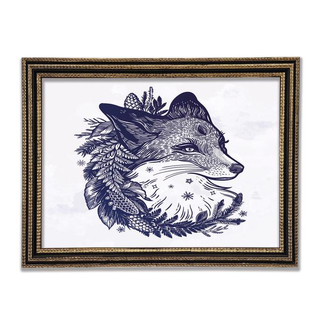 The Floral Fox Framed Print Highland Dunes Size: 84.1cm H x 118.9cm W on Productcaster.