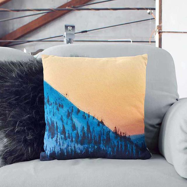 Hills of Trysil Norway Cushion with Filling East Urban Home Size: 40cm H x 40cm W x 15cm D, Backing Colour: Black on Productcaster.