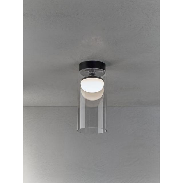 1-Light 18cm LED Integrated Semi Flush Mount Prandina srl Fixture Finish: Matt Black, Size: 50cm H x 18cm W x 18cm D, Colour Temperature: 3000K on Productcaster.