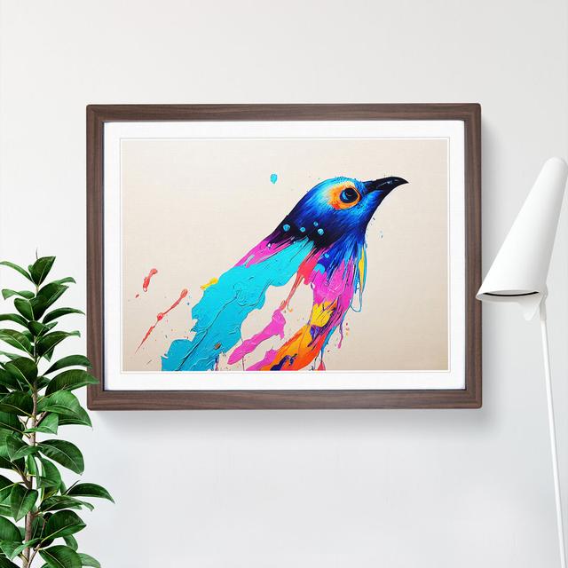 Painted Bird Vol.1 Abstract - Picture Frame Graphic Art Marlow Home Co. Size: 34cm H x 46cm W, Frame Colour: Brown on Productcaster.