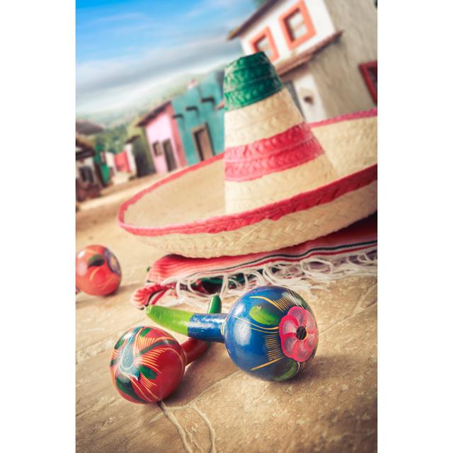 Mexican Hat, Or "Sombrero" And Rattles On A "Serape" House of Hampton Size: 91cm H x 61cm W on Productcaster.