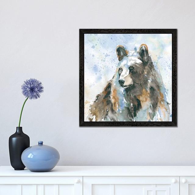 Black Bear On Blue by Carol Robinson - Floater Frame Painting on Canvas Union Rustic Size: 66.04cm H x 66.04cm W x 3.81cm D, Frame Option: Black on Productcaster.