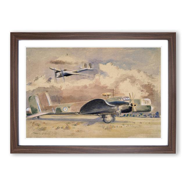 Whitley Bombers Sunning by Paul Nash - Picture Frame Painting East Urban Home Frame Option: Walnut Framed, Size: 36cm H x 48cm W x 2cm D on Productcaster.