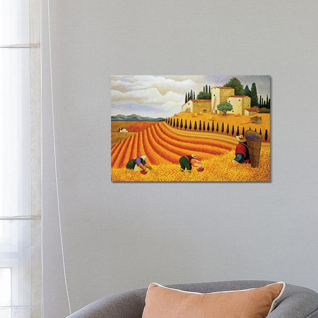 Village Harvest by Lowell Herrero - Wrapped Canvas Painting Brambly Cottage Size: 45.72cm H x 66.04cm W x 3.81cm D on Productcaster.