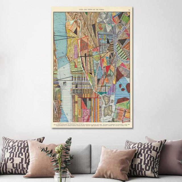 Modern Map Of New York I by Nikki Galapon - Wrapped Canvas Painting Metro Lane Size: 152.4cm H x 101.6cm W x 3.81cm D on Productcaster.