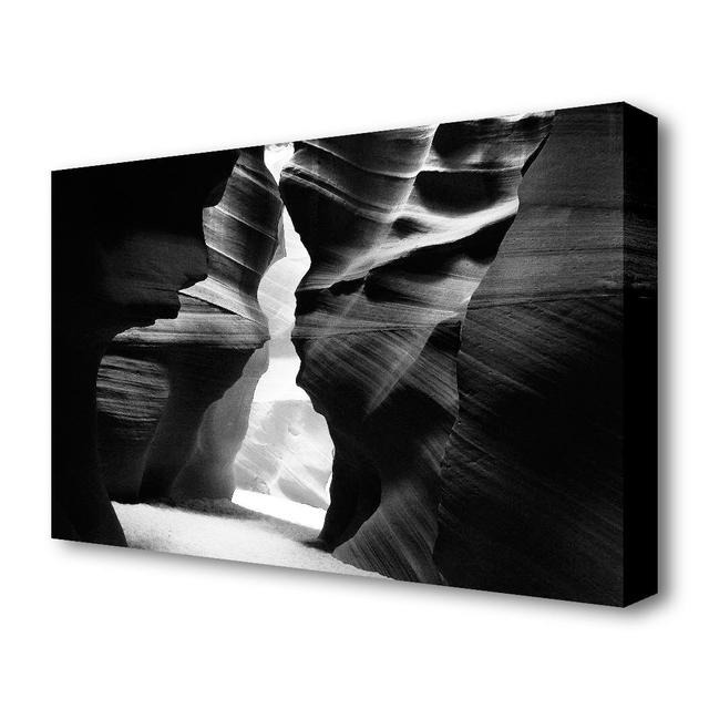 'The Caves Doorway B n W Landscape' Photographic Print on Canvas East Urban Home Size: 81.3 cm H x 121.9 cm W on Productcaster.