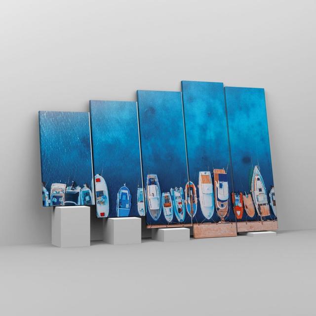 Harbor Łódź - 5 Piece Wrapped Canvas Photograph Longshore Tides Size: 100cm H x 150cm W on Productcaster.