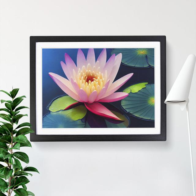 XH1022-6842X Peaceful Water Lily Flower - Picture Frame Print ClassicLiving Frame Colour: Black, Size: 34cm H x 46cm W on Productcaster.