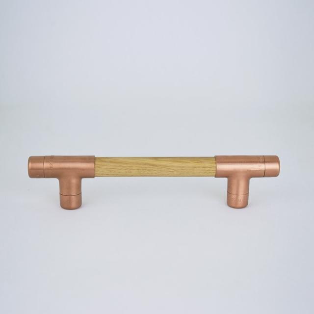 Copper Handle With Oak T-Shaped Proper Copper Design on Productcaster.