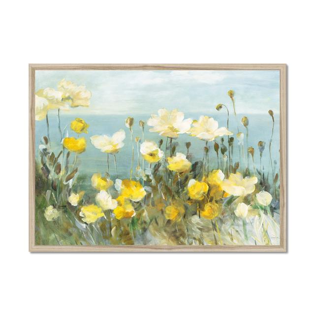 Field of Poppies Bright Crop by Danhui Nai - Wrapped Canvas Painting Print Marlow Home Co. Size: 55cm H x 80cm W, Format: Natural Wood Framed Paper Pr on Productcaster.