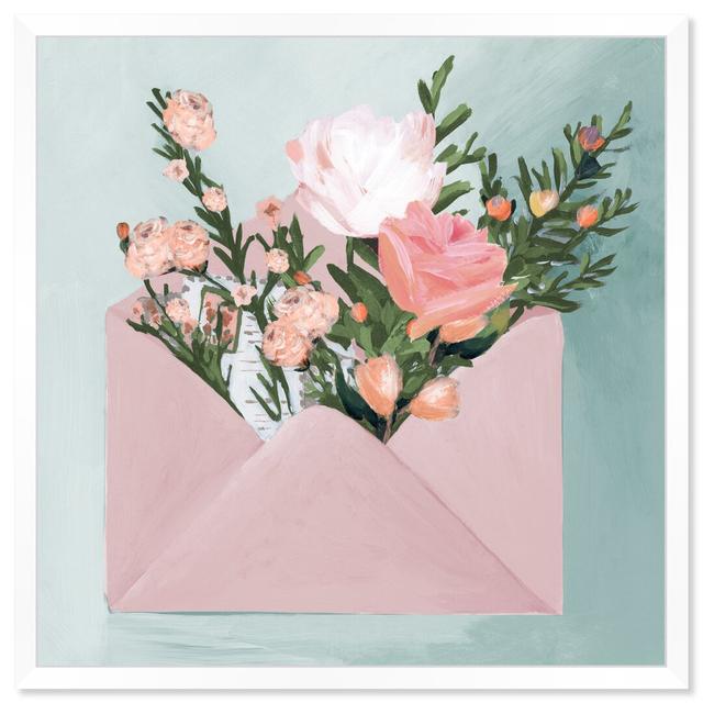 Pastel Flower Mail - Painting Print East Urban Home Size: 114.3cm H x 114.3cm W x 1.27cm D, Format: White Framed Paper on Productcaster.