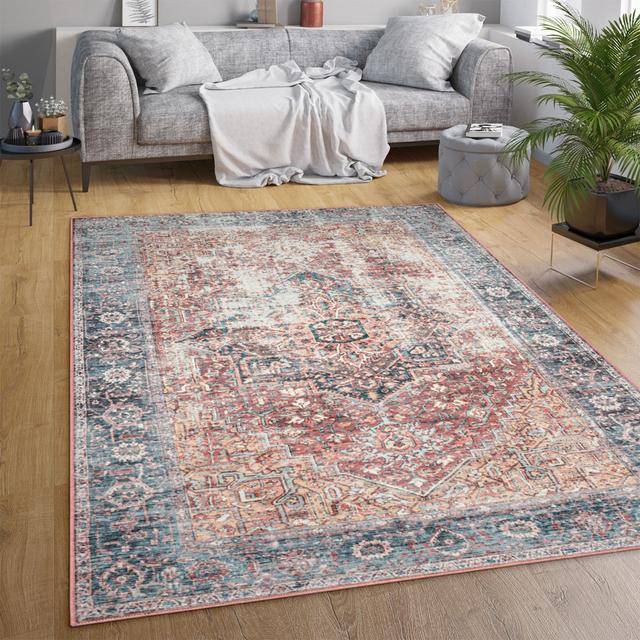 Solvejg Oriental Machine Woven Machine Made Blue/Bronze Area Rug Latitude Vive Rug Size: Rectangle 200 x 280cm on Productcaster.