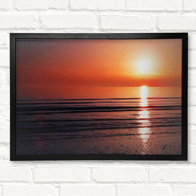 Peach Sun Reflection Framed Print House of Hampton Size: 21cm H x 29.7cm W on Productcaster.