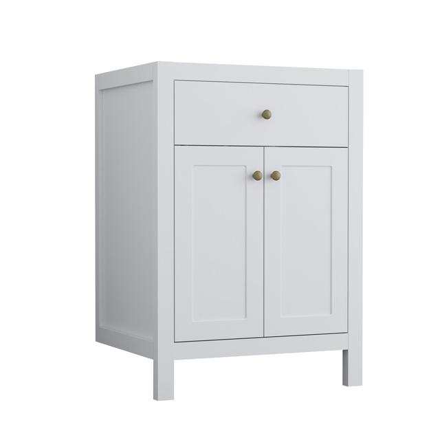 Joyner 600mm Single Bathroom Vanity with Integrated Ceramic Basin August Grove Vanity Unit Colour: Grey on Productcaster.