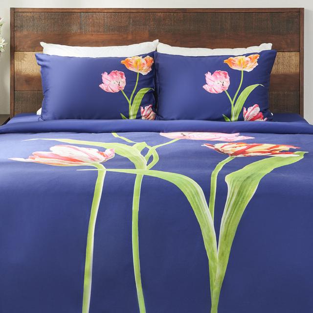 Satin Floral Duvet Cover Set with Pillowcases Deco Mex Co Srl on Productcaster.