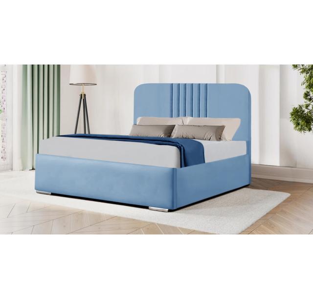 Baasit Upholstered Storage Bed Canora Grey Colour: Sky Blue, Size: Small Double (4') on Productcaster.