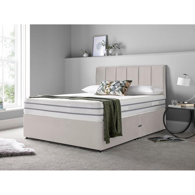 Janeah Memory Foam Divan Bed Set 17 Stories Storage Type: No Storage, Size: Small Double (4'), Colour: Silver on Productcaster.