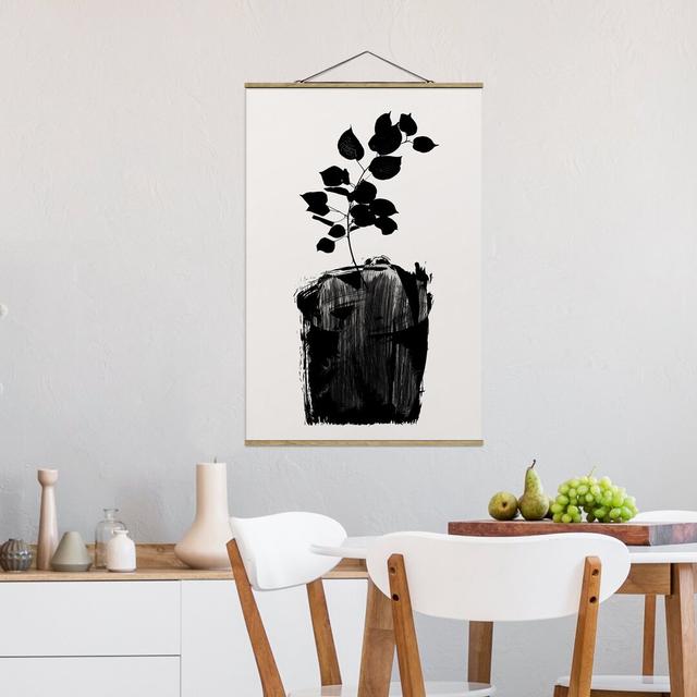 Graphic Flora - Black Leaves - Graphic Art Print Rosalind Wheeler Size: 120cm H x 80cm W x 0.3cm D on Productcaster.