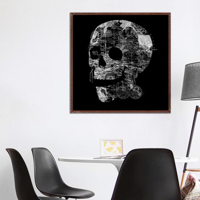 Skull Wanderlust Happy Larry Size: 93.98cm H x 93.98cm W x 3.81cm D, Format: Classic Wood Framed on Productcaster.