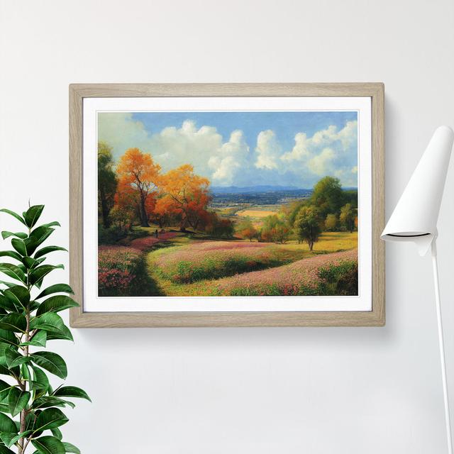 Flourishing Spring Forest - Picture Frame Graphic Art Marlow Home Co. Frame Colour: Oak, Size: 34cm H x 46cm W x 2cm D on Productcaster.