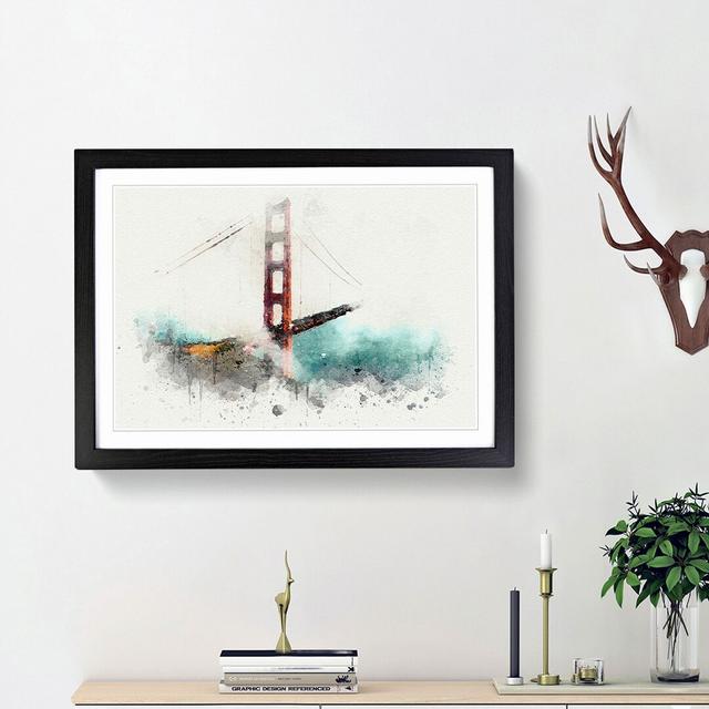 The Golden Gate Bridge in San Francisco - Picture Frame Graphic Art Print East Urban Home Frame Option: Black Framed, Size: 36cm H x 48cm W x 2cm D on Productcaster.