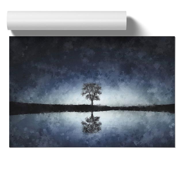 Tree at Dusk Vol.2 - Unframed Graphic Art East Urban Home Size: 42cm H x 59cm W x 0.1cm D on Productcaster.