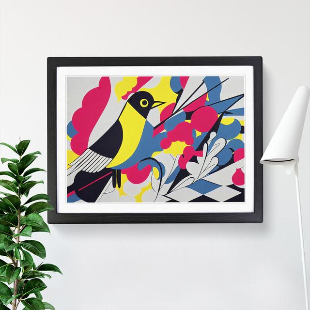 Unbeatable Abstract Bird - Picture Frame Painting Marlow Home Co. Frame Colour: Black Framed, Size: 25cm H x 34cm W x 2cm D on Productcaster.