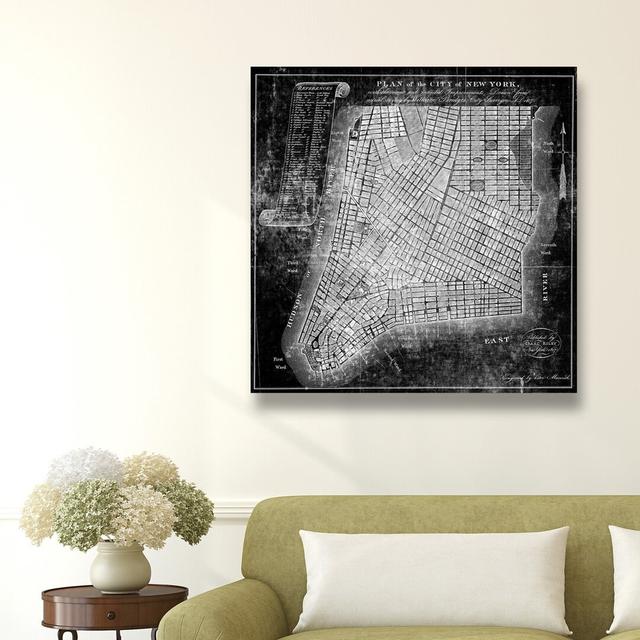 'Map of the City of NY 1871' by Art Remedy Graphic Art Wrapped on Canvas East Urban Home Size: 41cm H x 41cm W on Productcaster.